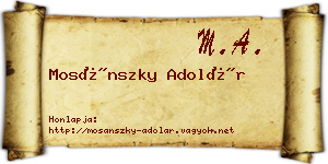 Mosánszky Adolár névjegykártya